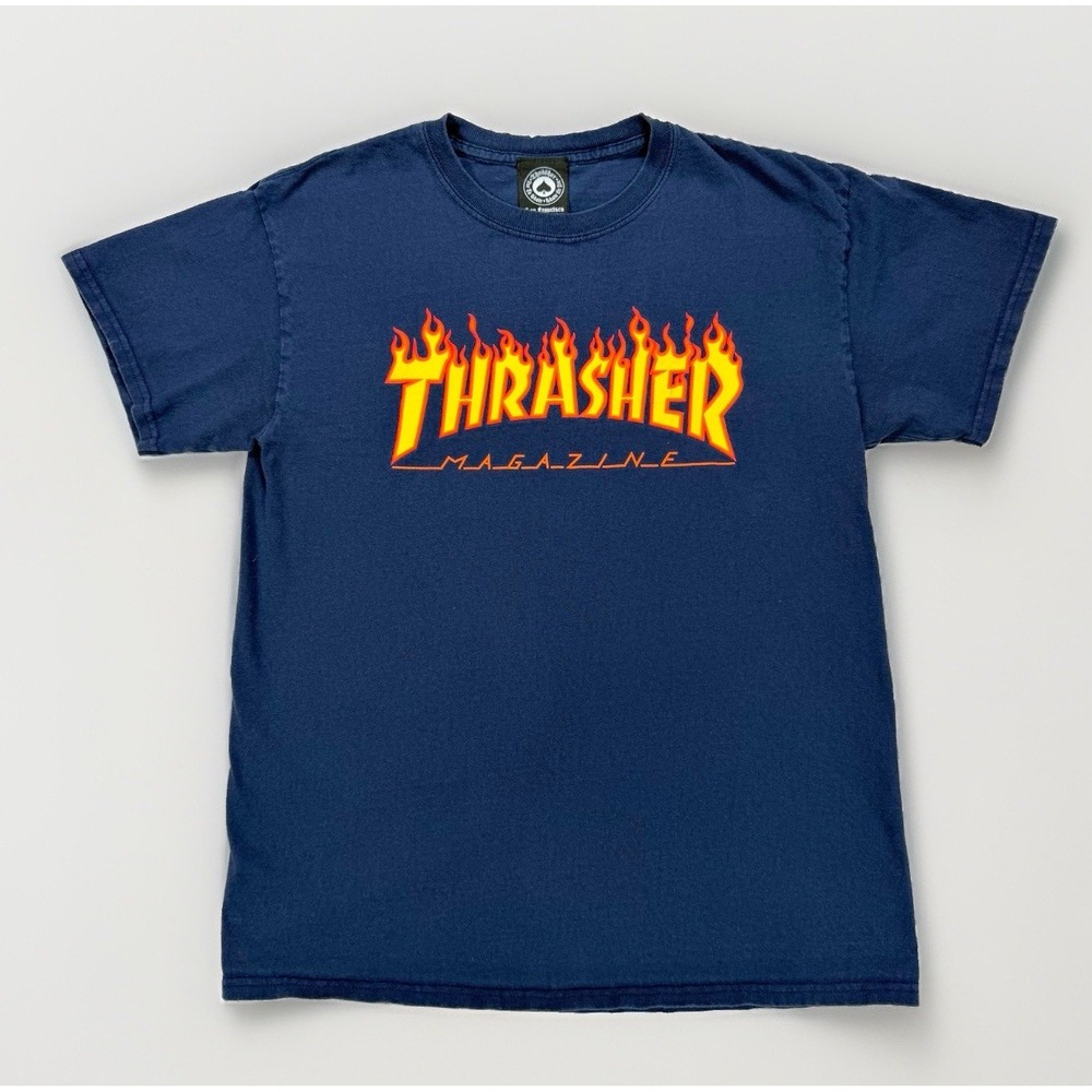 Thrasher Magazine Graphic T Shirt Men's M Flame Logo Skate Streetwear Skater Y2K